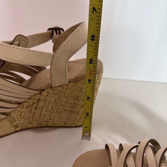Rampage Women’s Nude Tan Strappy Wedge Sandal Size 8.5 Cork Espadrille Style” - Picture 4 of 7